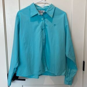 Lilly Pulitzer Ladies Long Sleeve‎ Cotton Light Blue Blouse.  Size 10.  NWT